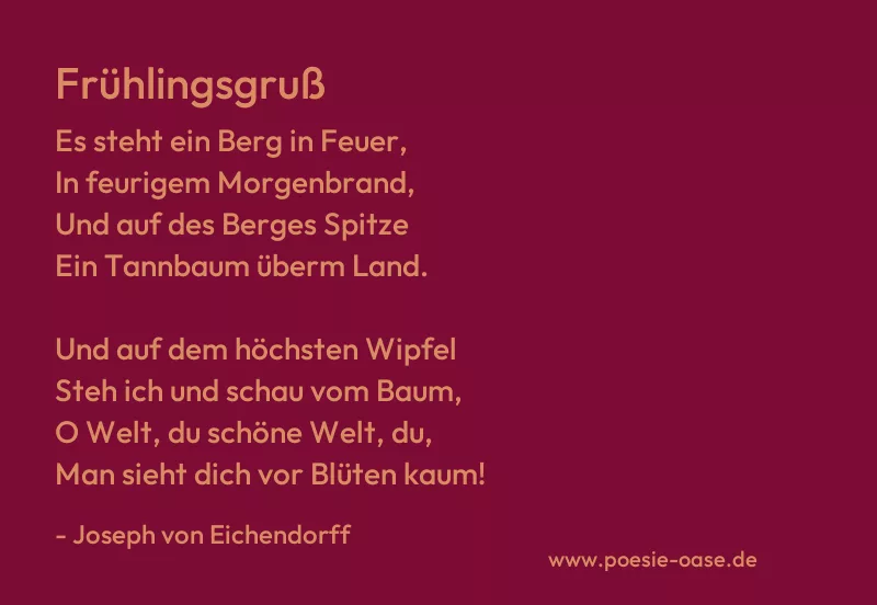 Gedicht: Frühlingsgruß von Joseph von Eichendorff