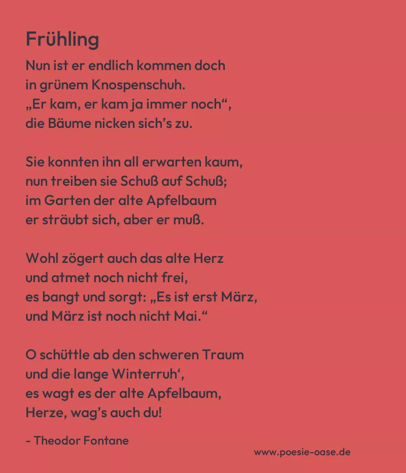 Gedicht: Frühling von Theodor Fontane