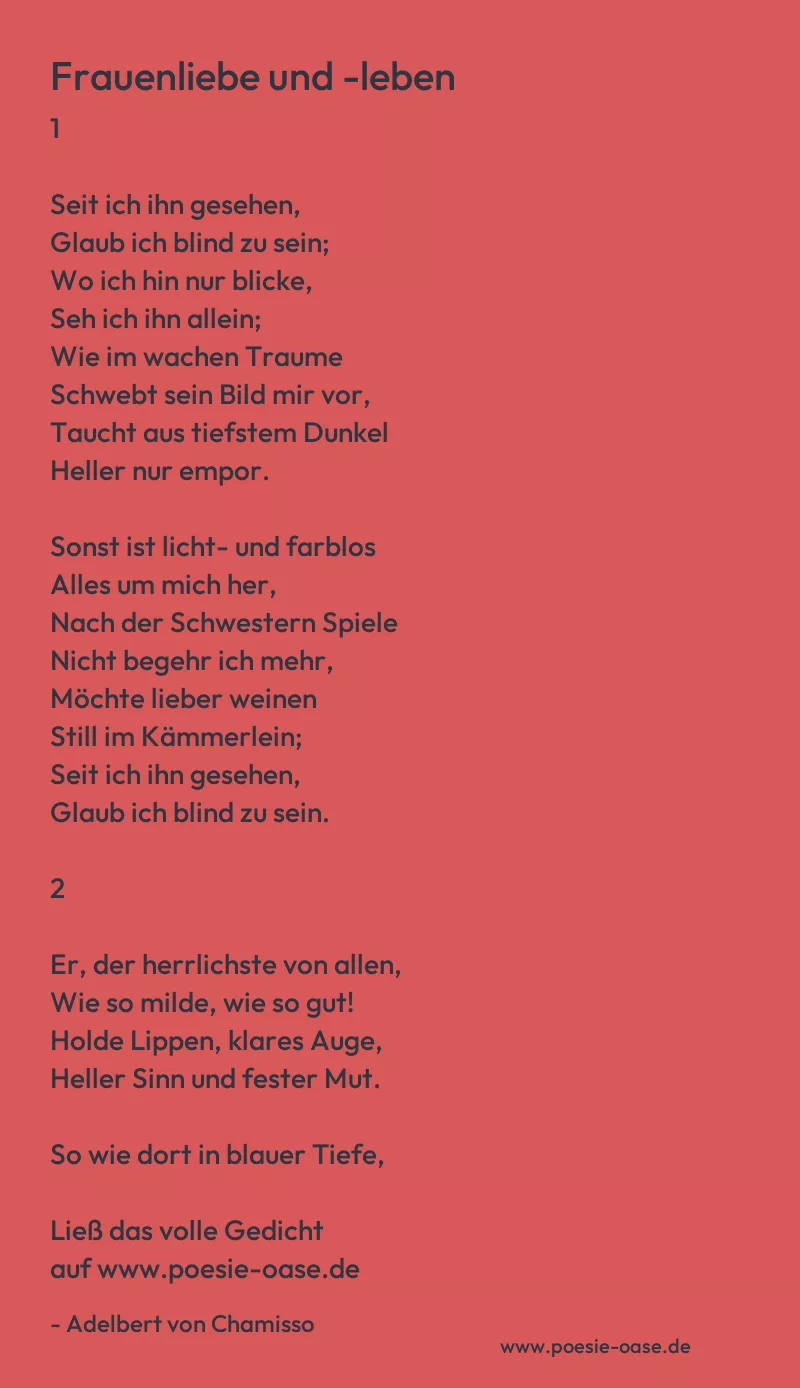Gedicht: Frauenliebe und -leben von Adelbert von Chamisso