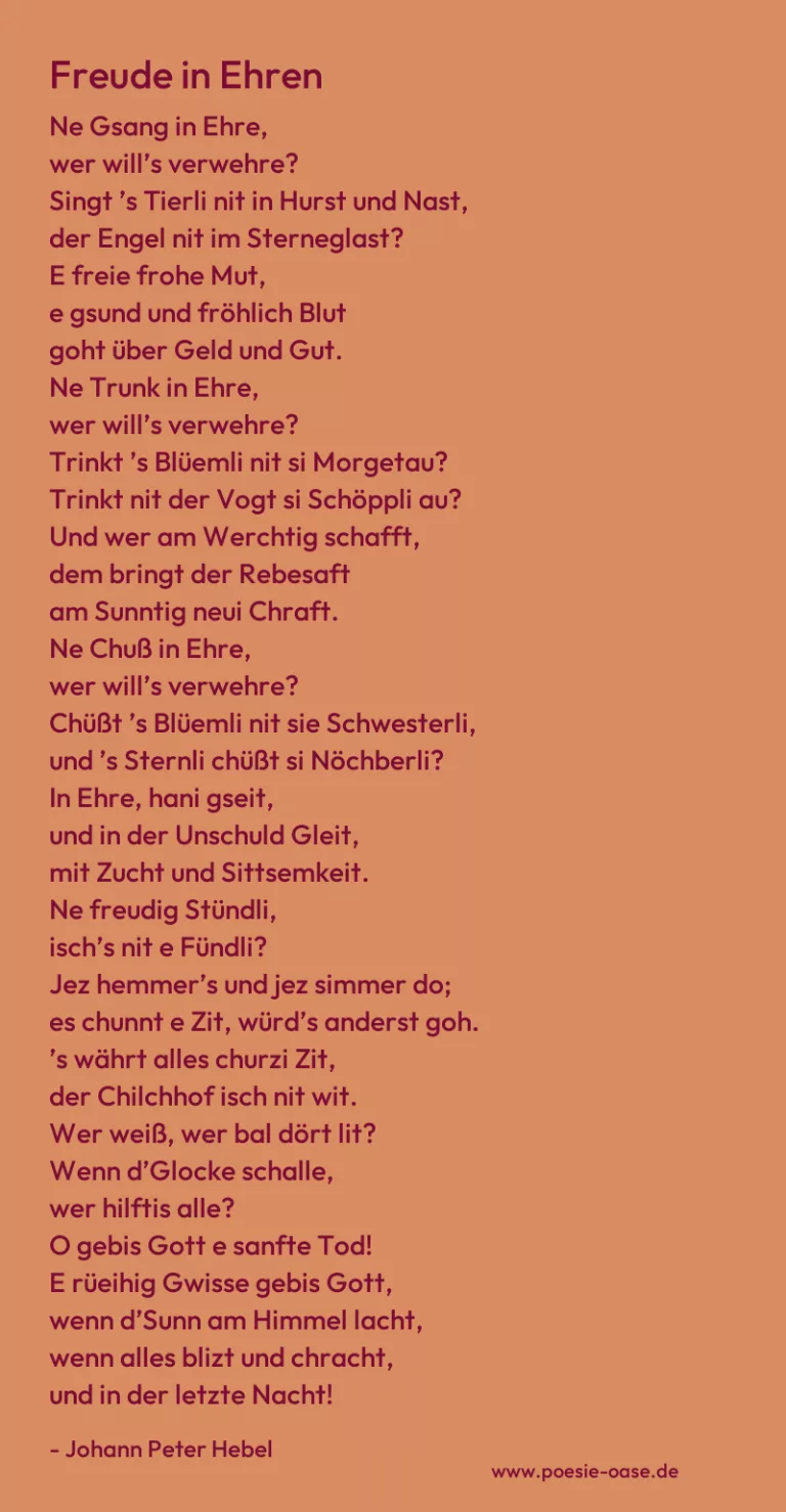 Freude in Ehren