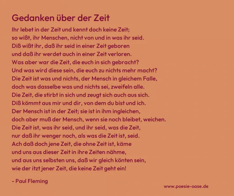 Gedanken über der Zeit