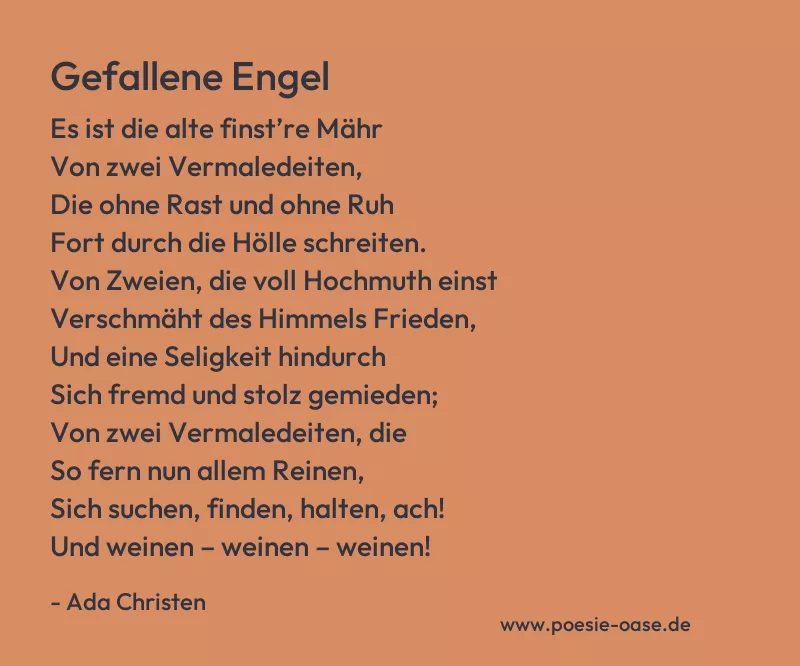 Gedicht: Gefallene Engel von Ada Christen