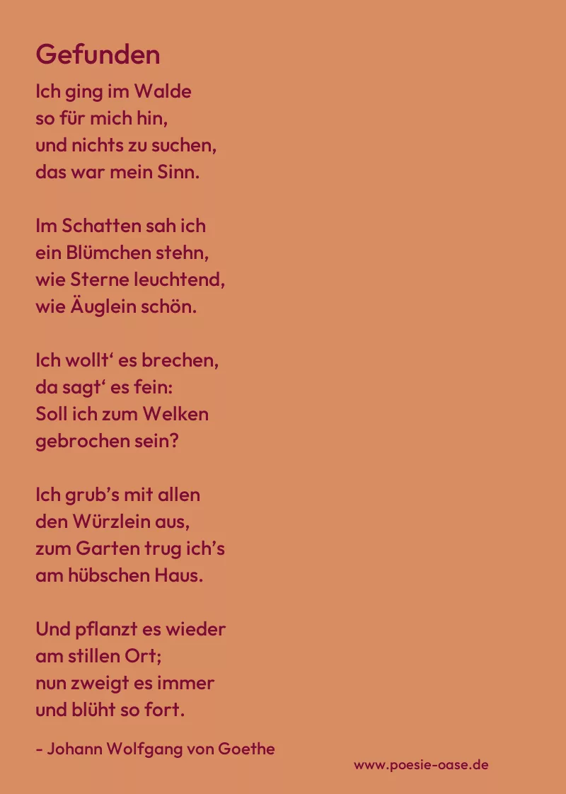 Gedicht: Gefunden von Johann Wolfgang von Goethe