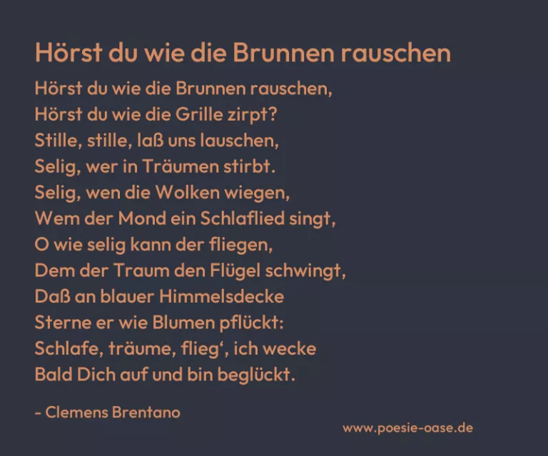 Hörst du wie die Brunnen rauschen