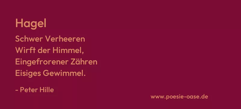 Gedicht: Hagel von Peter Hille