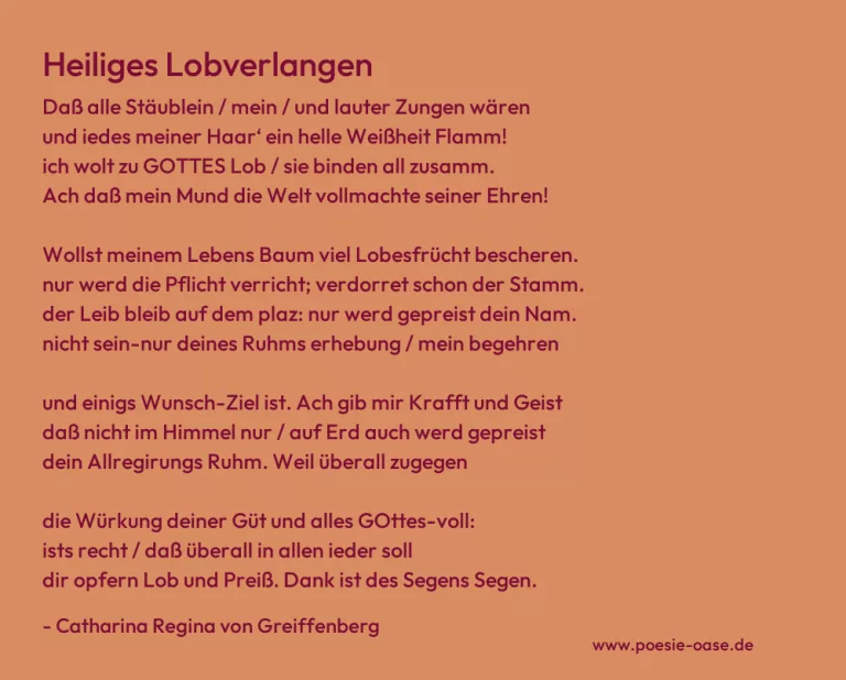 Heiliges Lobverlangen