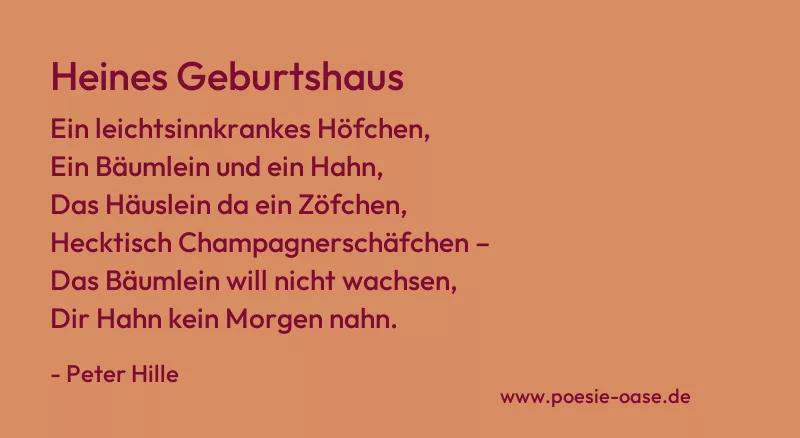 Gedicht: Heines Geburtshaus von Peter Hille