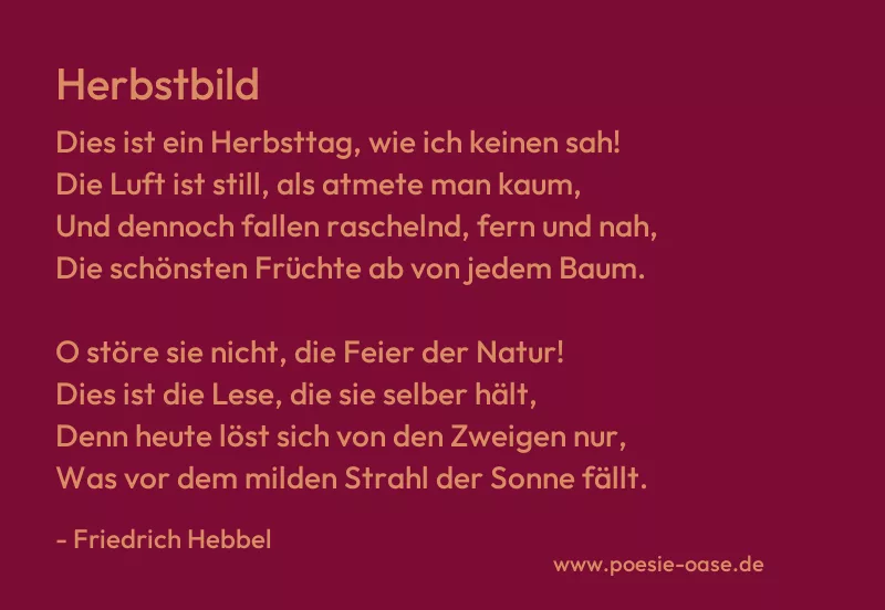 Gedicht: Herbstbild von Friedrich Hebbel