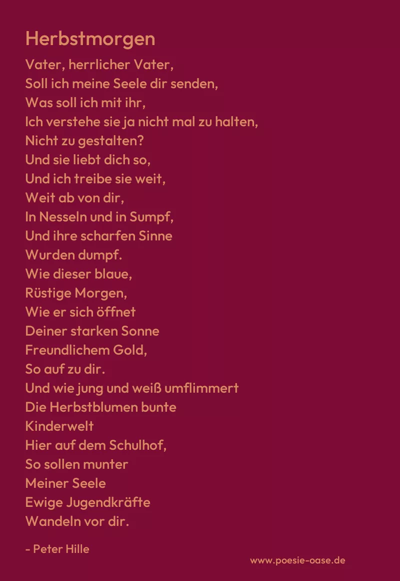 Gedicht: Herbstmorgen von Peter Hille