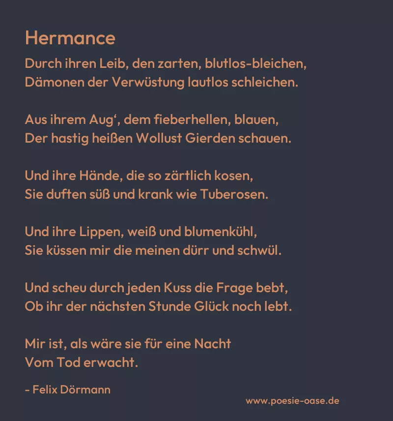 Gedicht: Hermance von Felix Dörmann