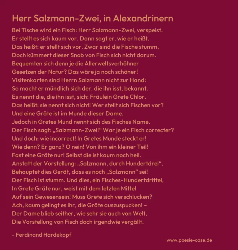 Herr Salzmann-Zwei, in Alexandrinern