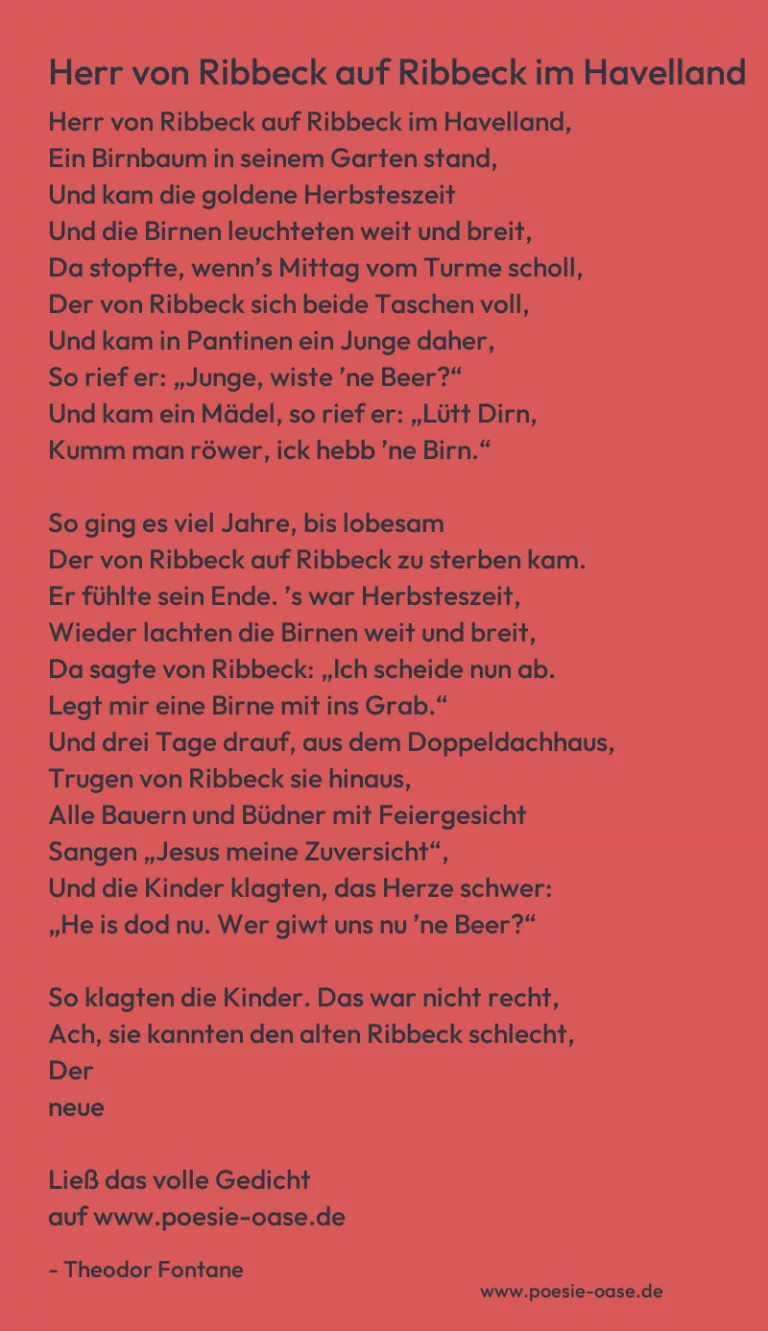 Herr von Ribbeck auf Ribbeck im Havelland