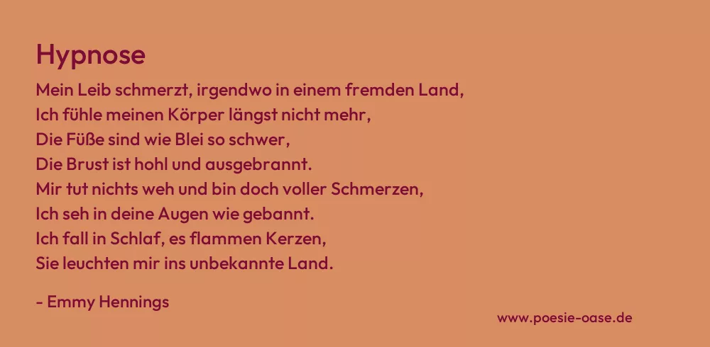Gedicht: Hypnose von Emmy Hennings