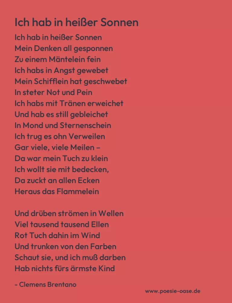 Ich hab in heißer Sonnen