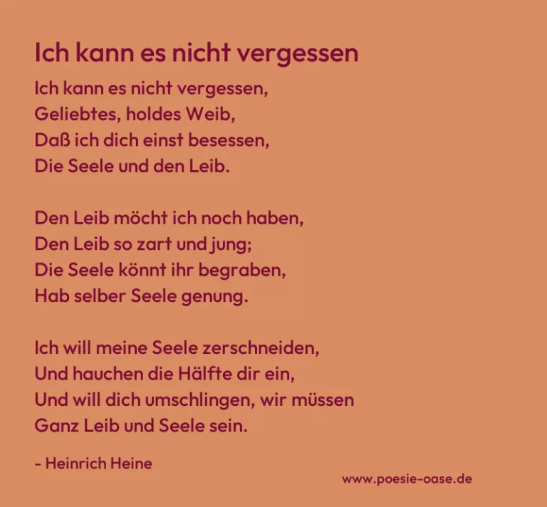Ich kann es nicht vergessen