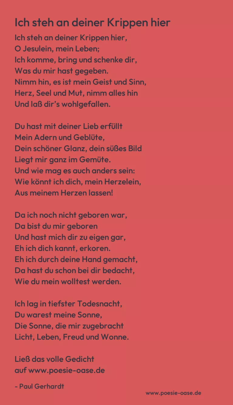 Ich steh an deiner Krippen hier
