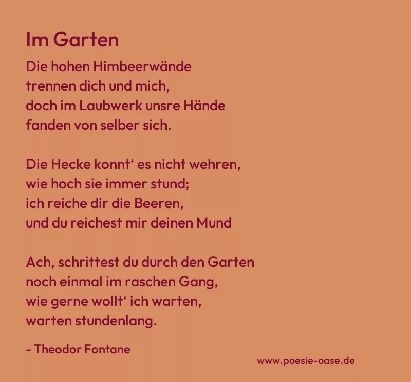 Gedicht: Im Garten von Theodor Fontane