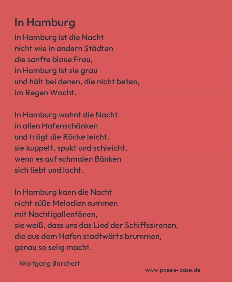 Gedicht: In Hamburg von Wolfgang Borchert
