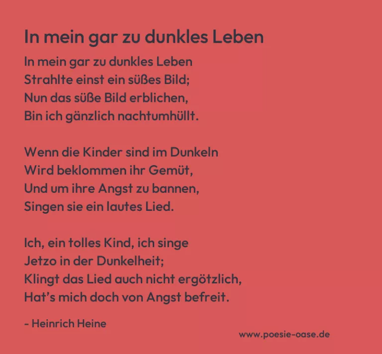 In mein gar zu dunkles Leben