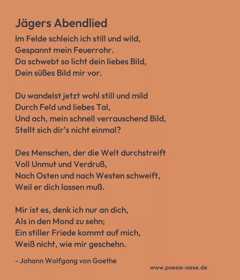 Gedicht: Jägers Abendlied von Johann Wolfgang von Goethe