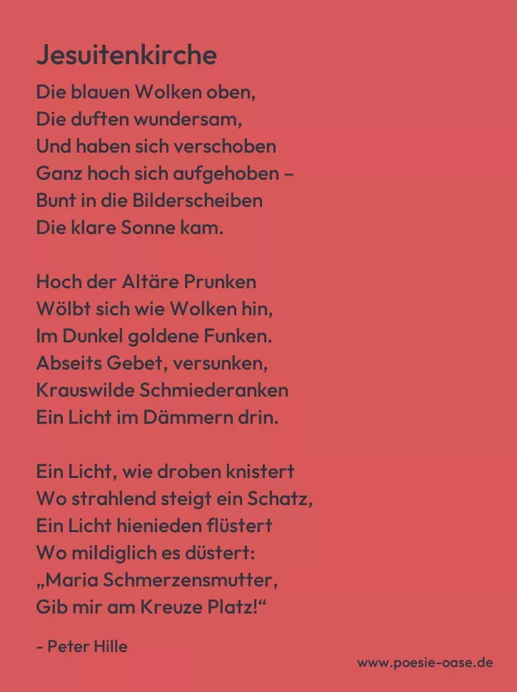 Gedicht: Jesuitenkirche von Peter Hille
