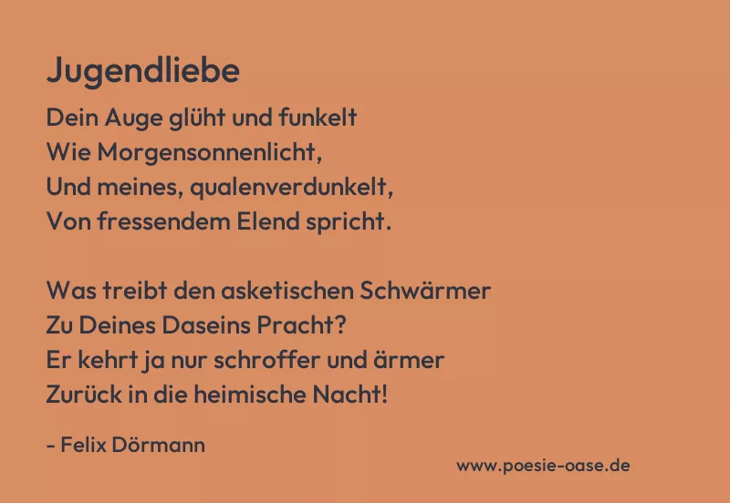 Gedicht: Jugendliebe von Felix Dörmann