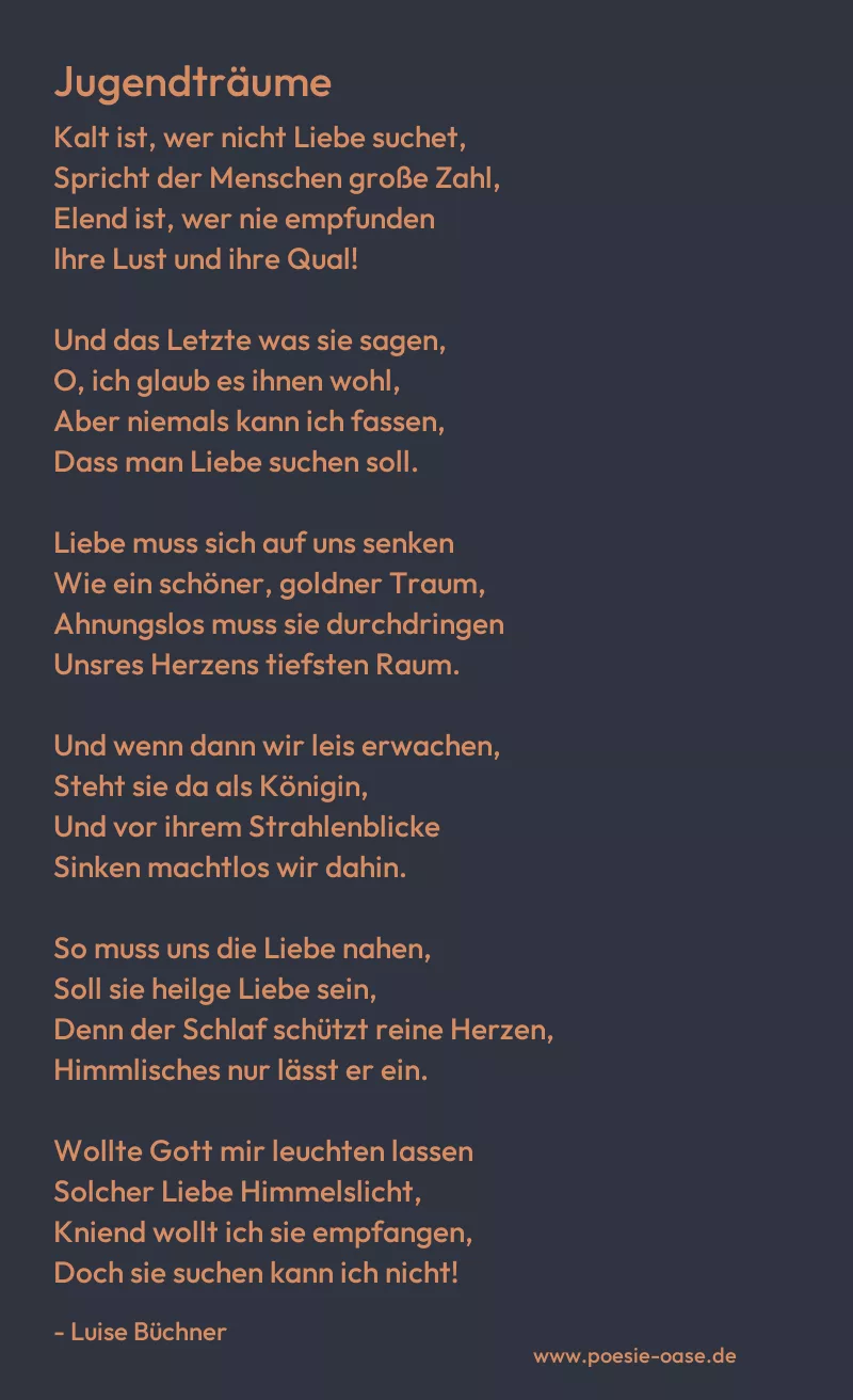 Gedicht: Jugendträume von Luise Büchner