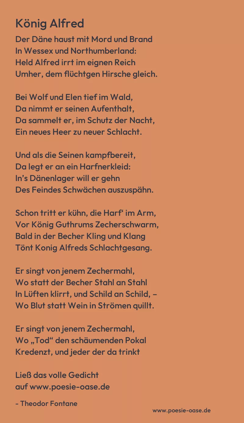 Gedicht: König Alfred von Theodor Fontane