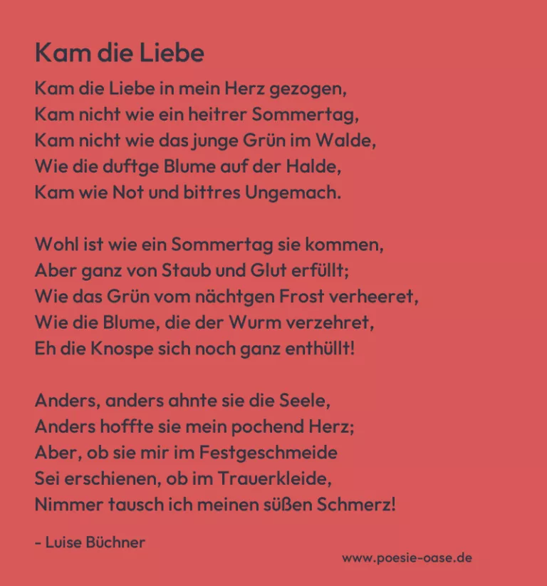 Kam die Liebe