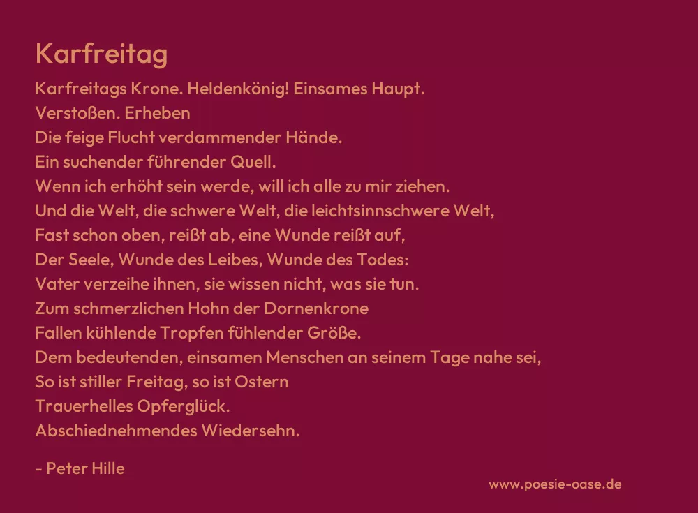 Gedicht: Karfreitag von Peter Hille