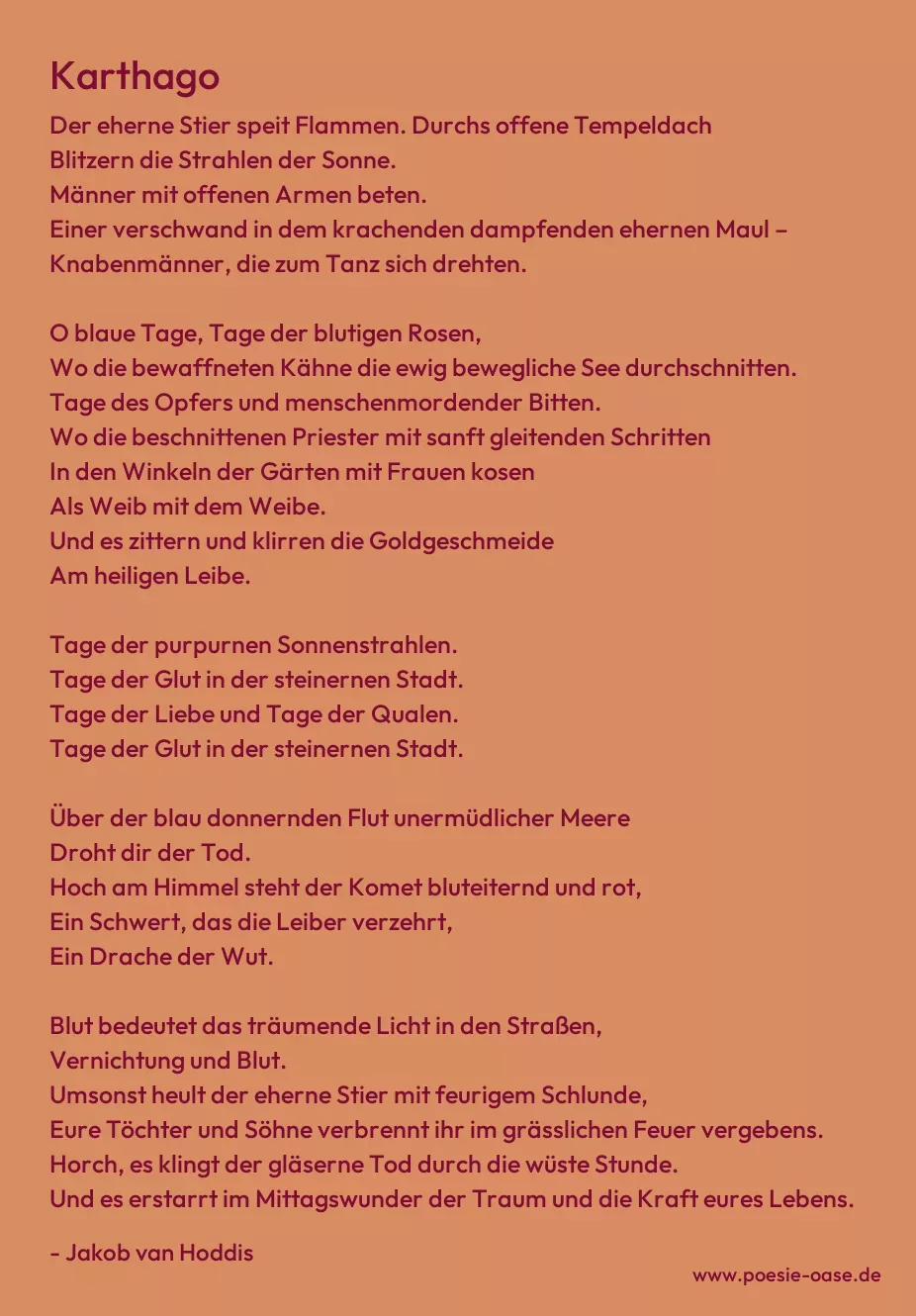 Gedicht: Karthago von Jakob van Hoddis