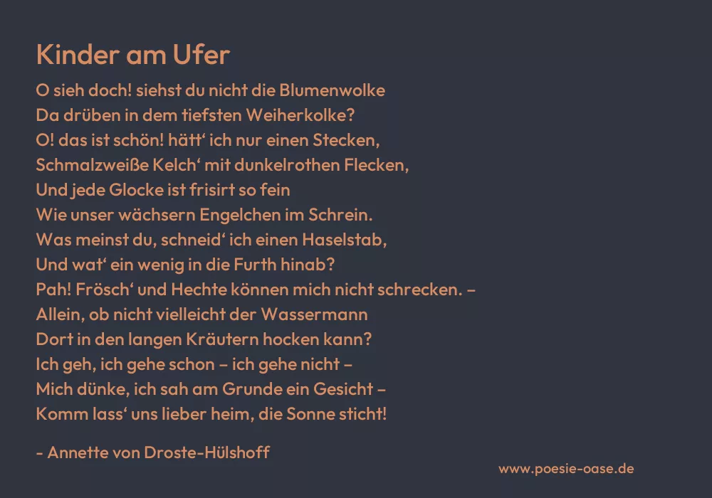 Gedicht: Kinder am Ufer von Annette von Droste-Hülshoff