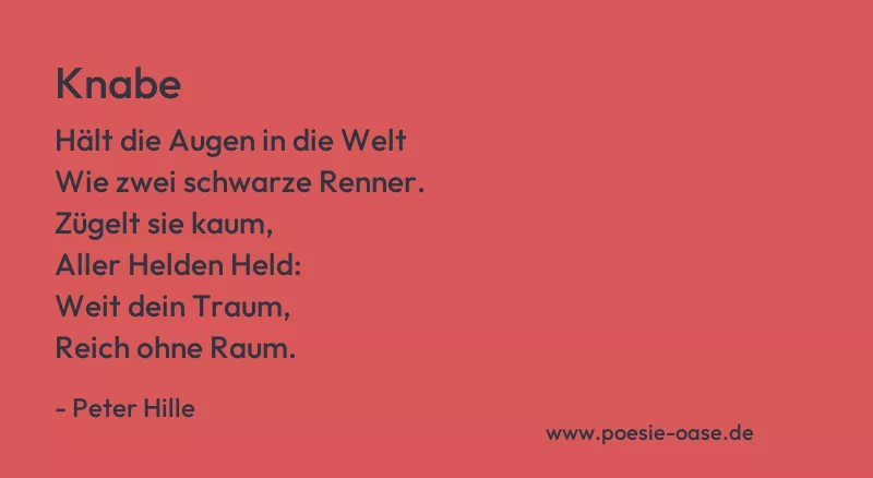 Gedicht: Knabe von Peter Hille