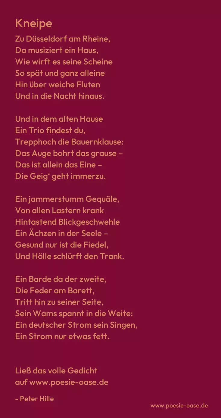 Gedicht: Kneipe von Peter Hille