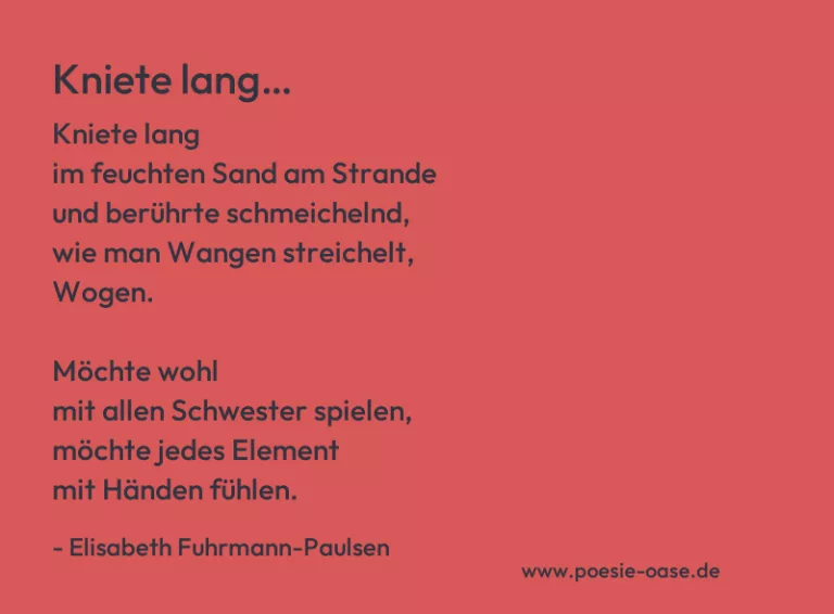 Kniete lang…