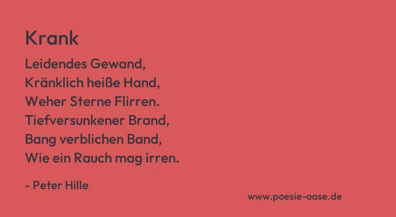 Gedicht: Krank von Peter Hille