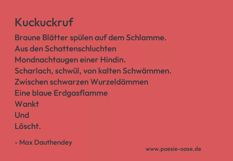 Gedicht: Kuckuckruf von Max Dauthendey
