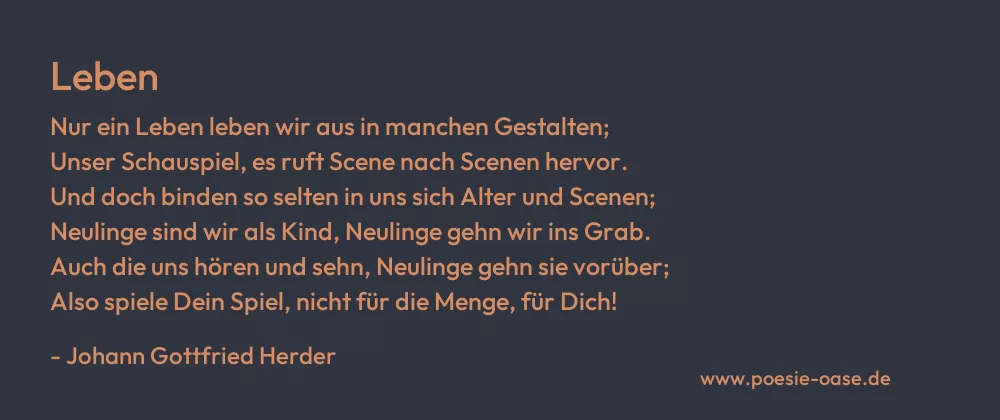 Gedicht: Leben von Johann Gottfried Herder