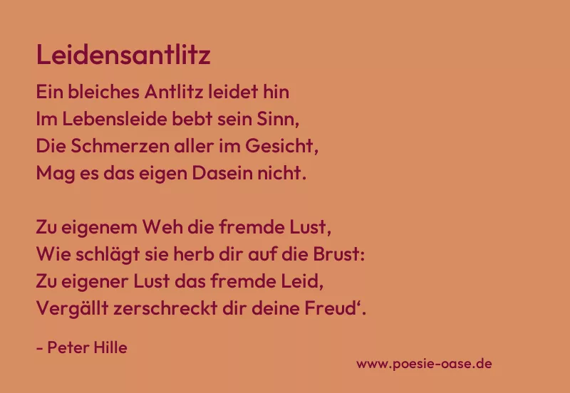 Gedicht: Leidensantlitz von Peter Hille