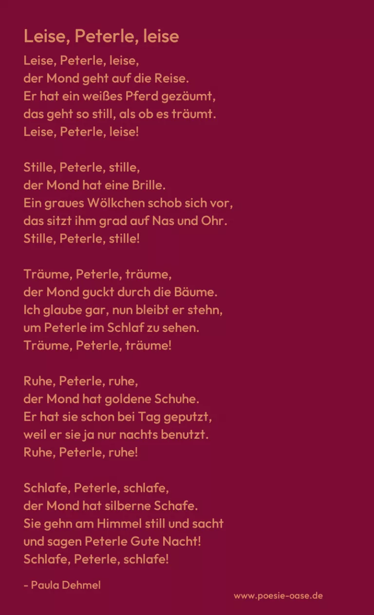 Leise, Peterle, leise