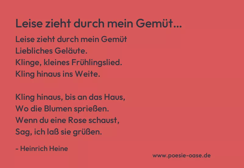 Gedicht: Leise zieht durch mein Gemüt… von Heinrich Heine