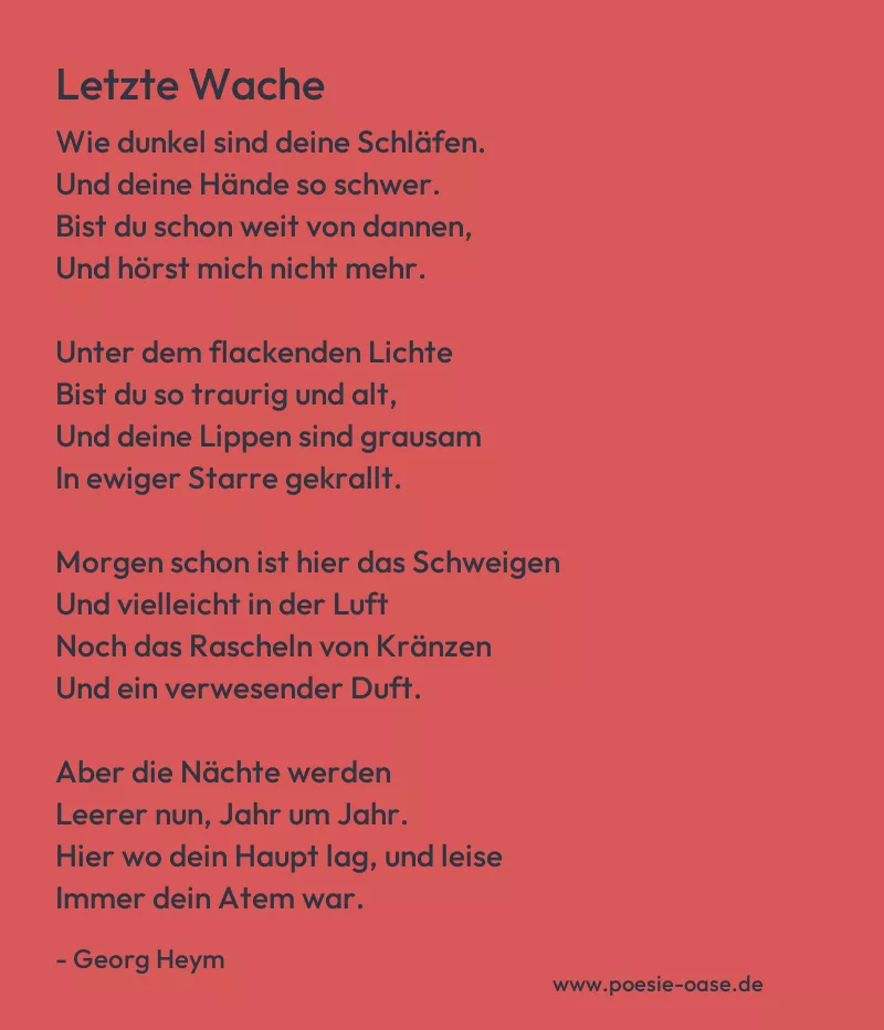 Gedicht: Letzte Wache von Georg Heym