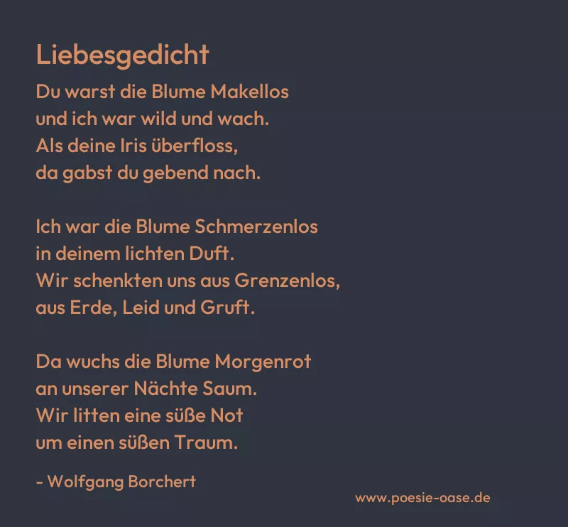 Gedicht: Liebesgedicht von Wolfgang Borchert