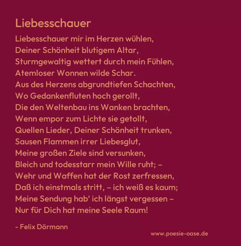 Gedicht: Liebesschauer von Felix Dörmann