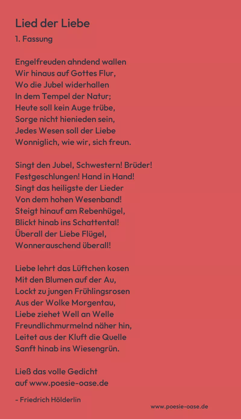 Gedicht: Lied der Liebe von Friedrich Hölderlin