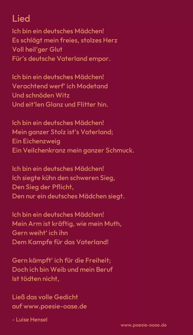 Gedicht: Lied von Luise Hensel