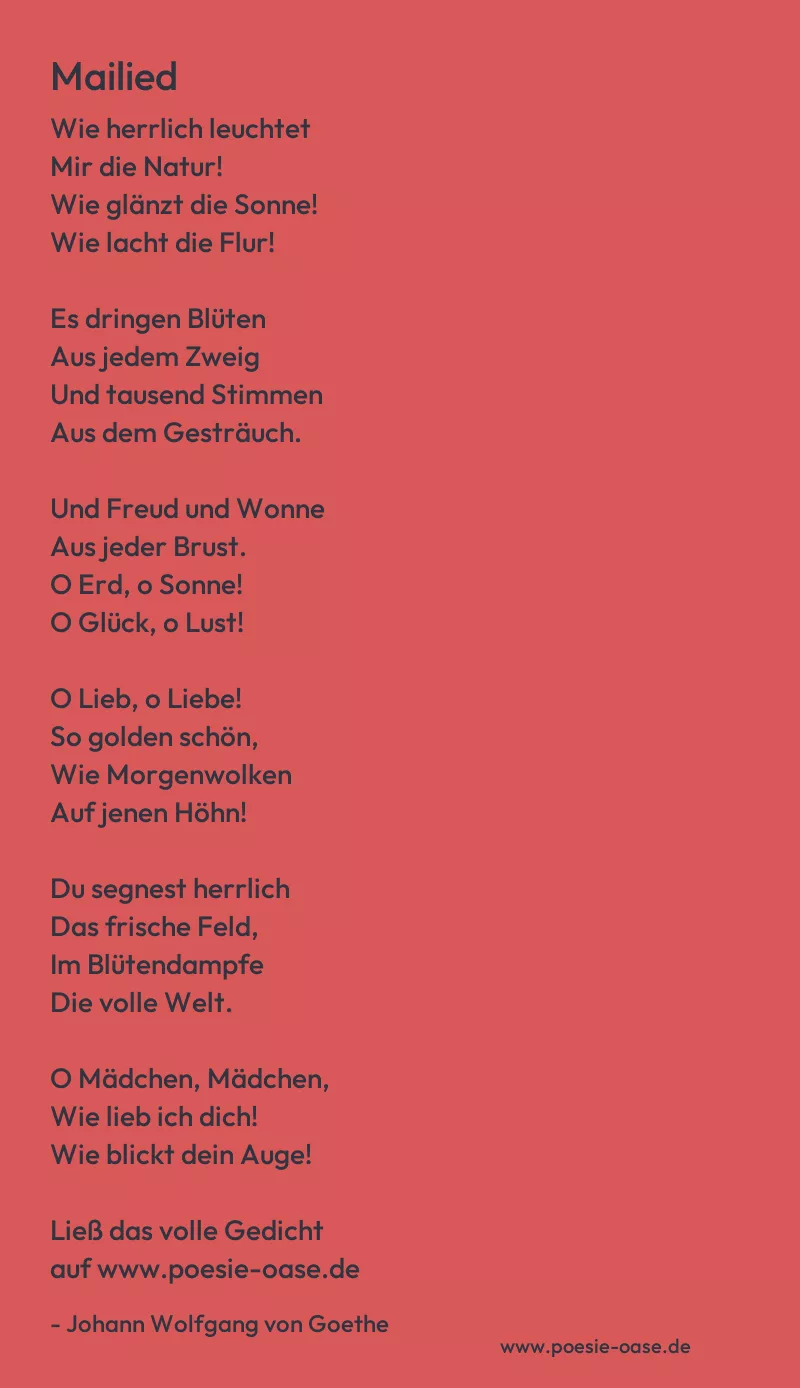 Gedicht: Mailied von Johann Wolfgang von Goethe