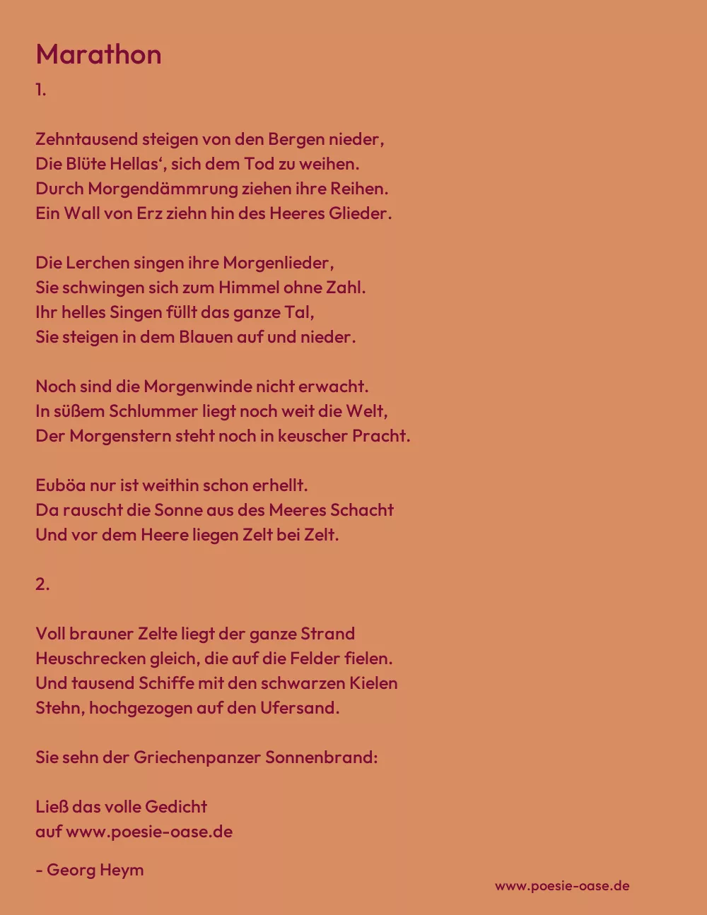 Gedicht: Marathon von Georg Heym