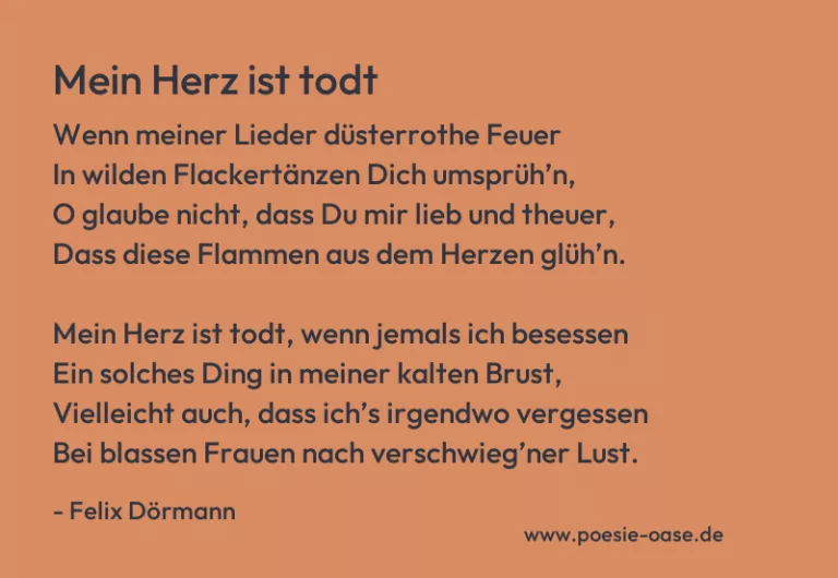 Mein Herz ist todt