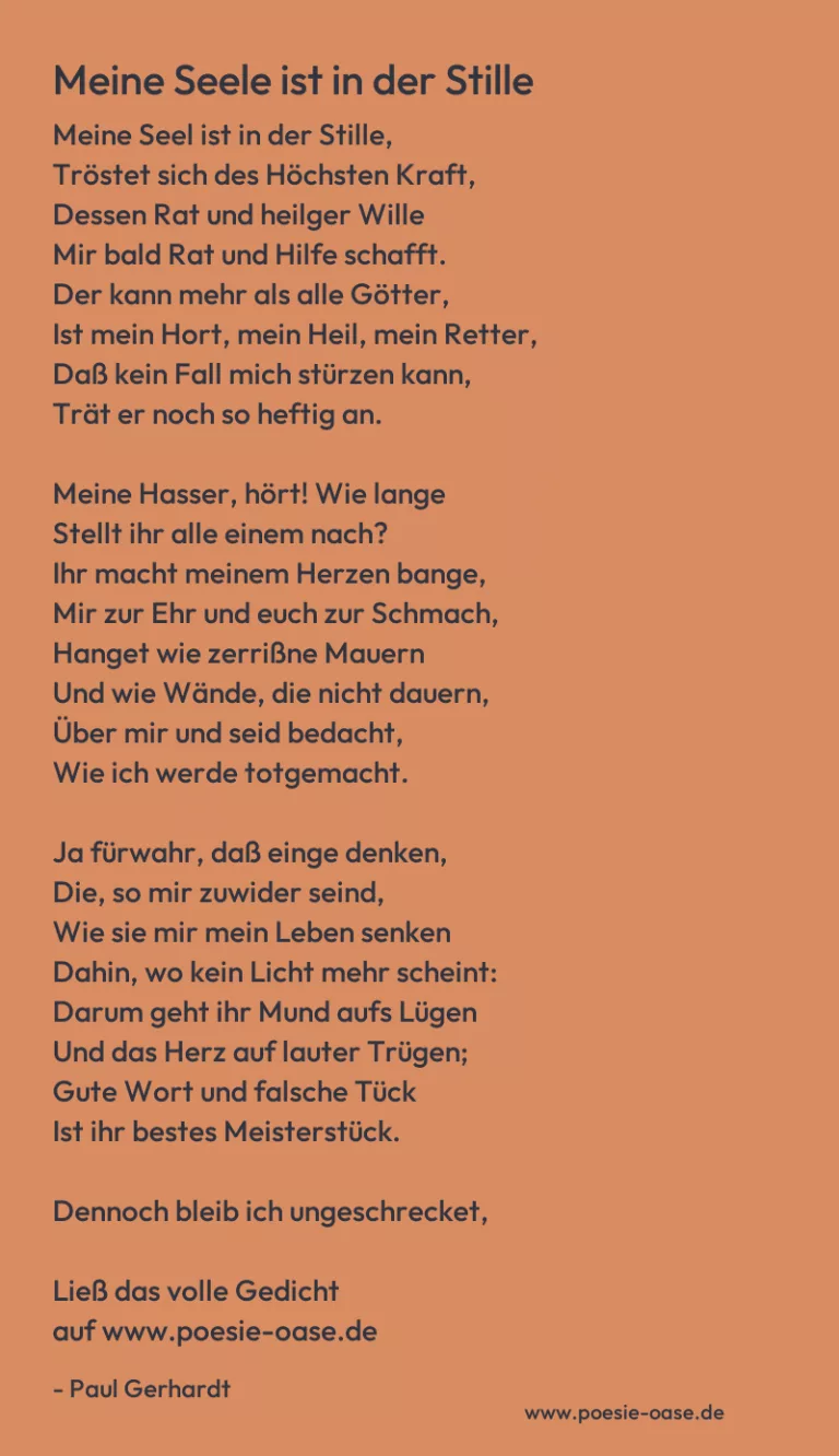 Meine Seele ist in der Stille